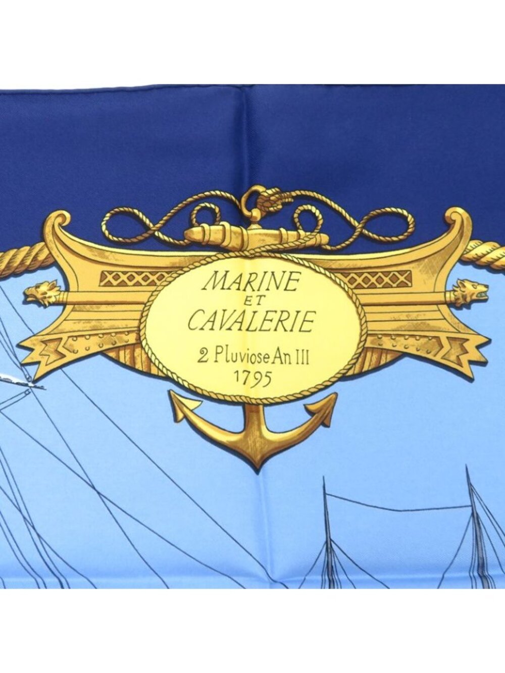Hermes Scarf Silk Blue - Picture 7 of 9